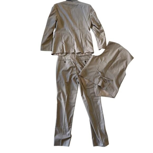 COOFANDY Men's 3-Piece Tuxedo Suit Set Blazer Vest Pants Wedding Beige XS - Picture 3 of 10